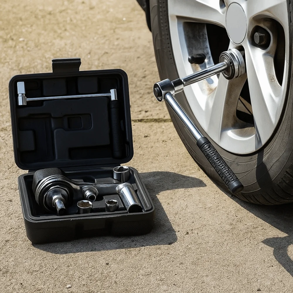 

Chrome Steel Lug Nut Remover With Socket Heavy Duty Tire Nut Remover Torque Wrench Force Wrench Torque Multiplier Tire Change