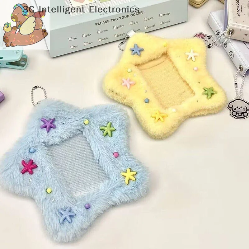 Cute Plush Photo Card Holder Photo Albums Decor Cover Case Kpop Idol Bus Card Protector Bag Picture Photo Sleeves Card Cases