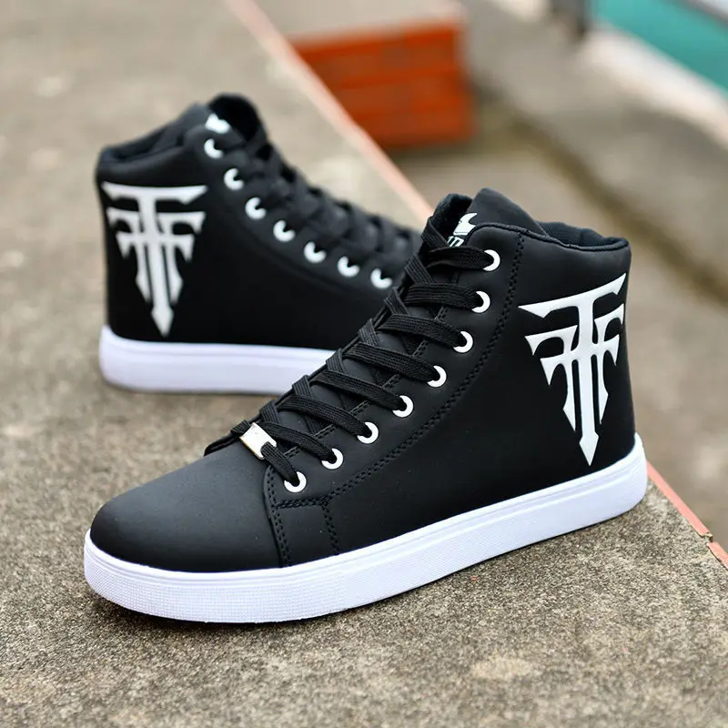 New Fashion High Top Sneakers Man White Sneaker Flat Comfortable Shoes Male Autumn Spring Popular Vulcanize Shoes Big Size 39-48