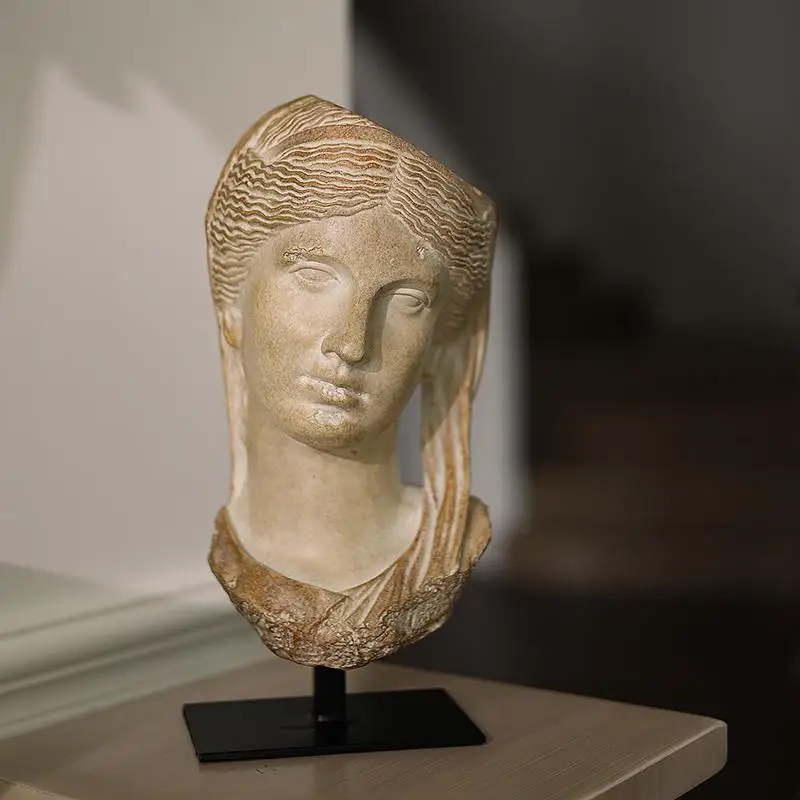 Nordic Retro Greek Art Head Sculpture Aphrodite Statue Medieval Living Room Art Decoration Figurin Office Desktop Ornaments