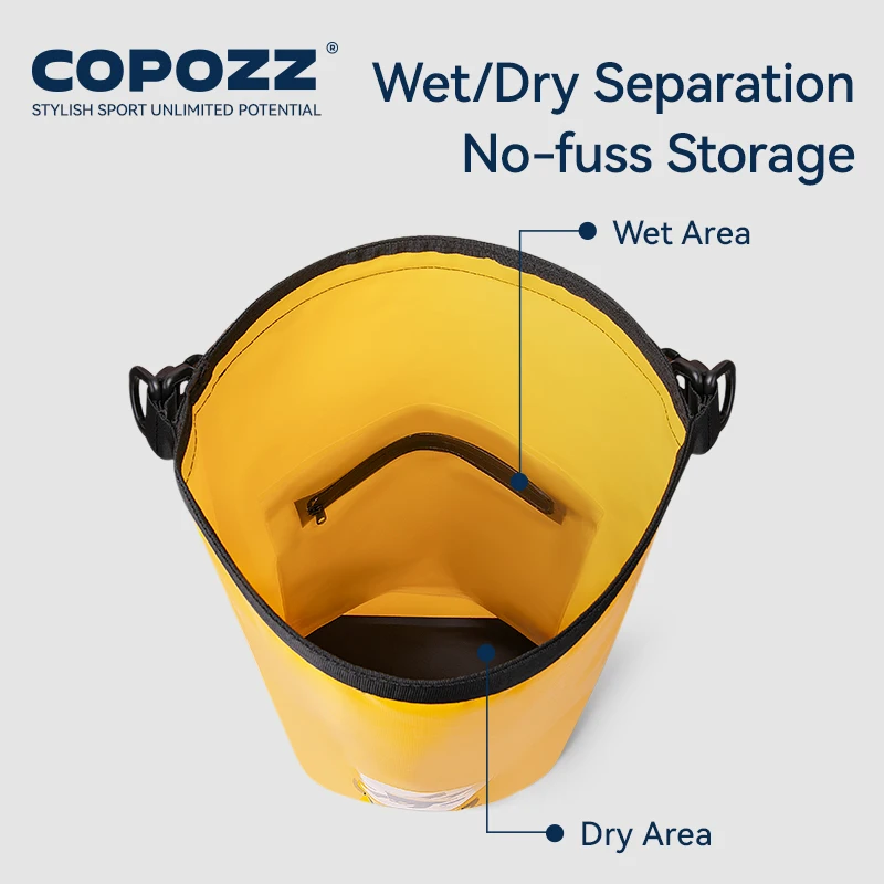 COPOZZ Waterproof Dry Bag Drifting Swimming Clothes Storage Bag Water Sports Floating Boating Kayaking Water Bag 5L