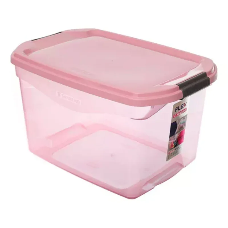 Flex 29l Pink Organizing Box With Lid And Lock Boxes, Boxes and Baskets Decorative Boxes