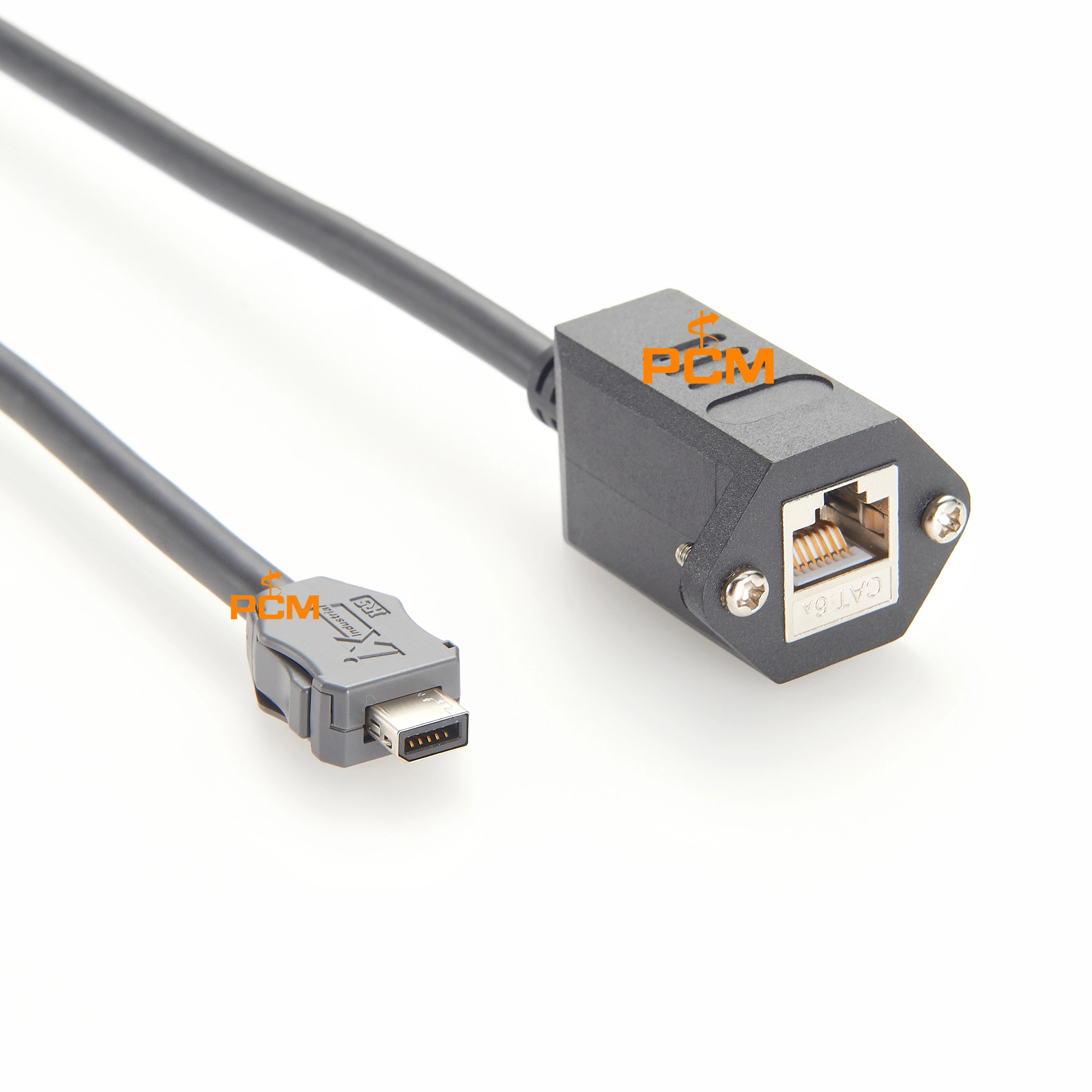 Ethernet Cat6a ix industrial to RJ45 Panel Mount Cable Compatible with ix40G-A-10S-CV (7.0) Harting Amphenol for GigE Vision PoE