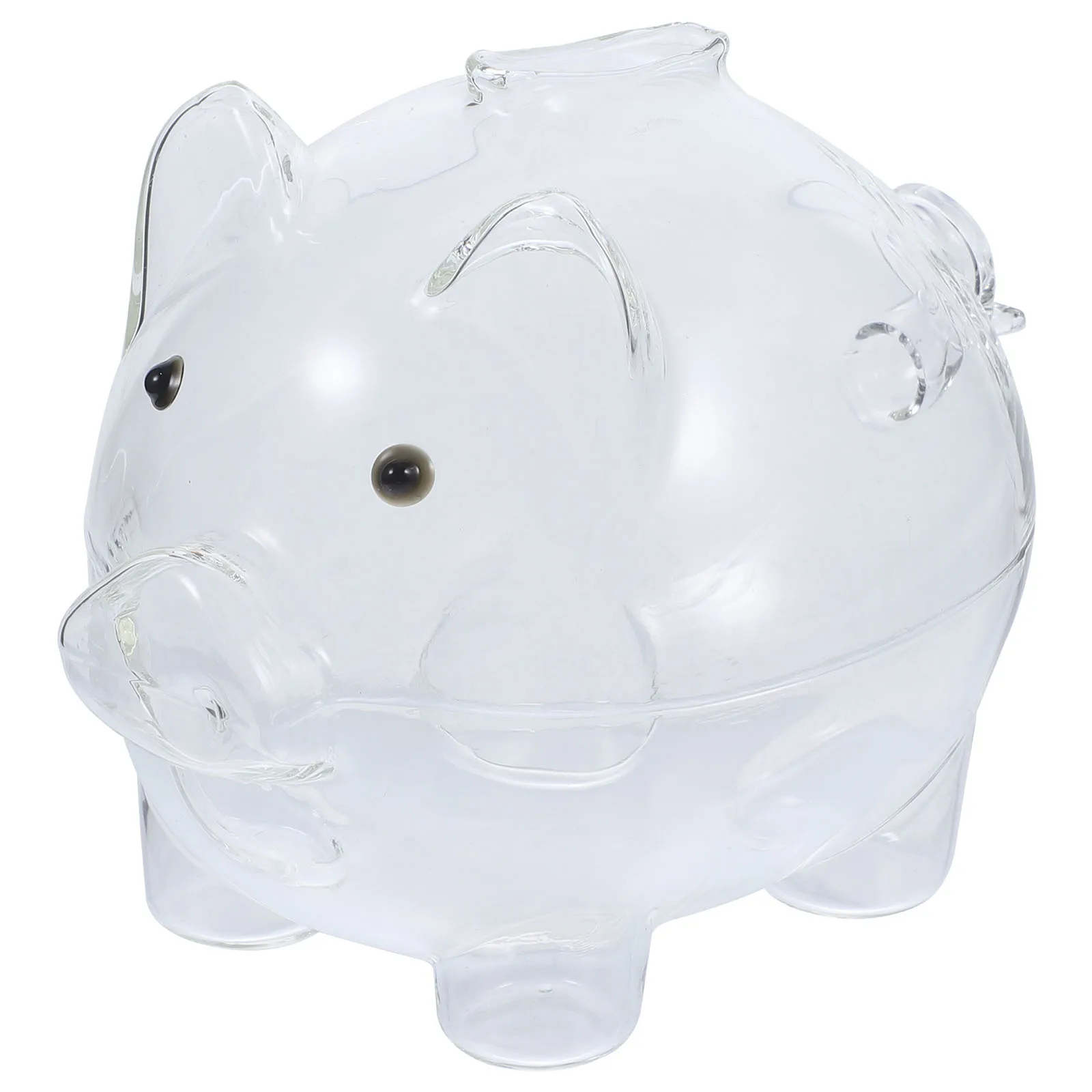 Cofrinho transparente bonito forma de porco caixa de dinheiro de vidro crianças economizando armazenamento de moedas decoração de mesa cofrinho bancos claros