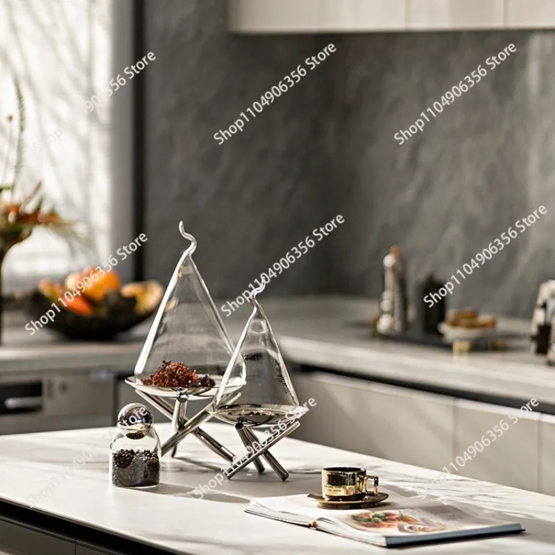 

for Simple Modern Stainless Steel Fruit Plate Decorative Tray Storage Plate Ornament