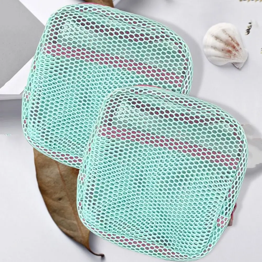 Lightweight Mesh Zipper Bags Visibility Space Saving Travel Toiletry Pockets Portable Rotary Hook Mini Makeup Pouch Women