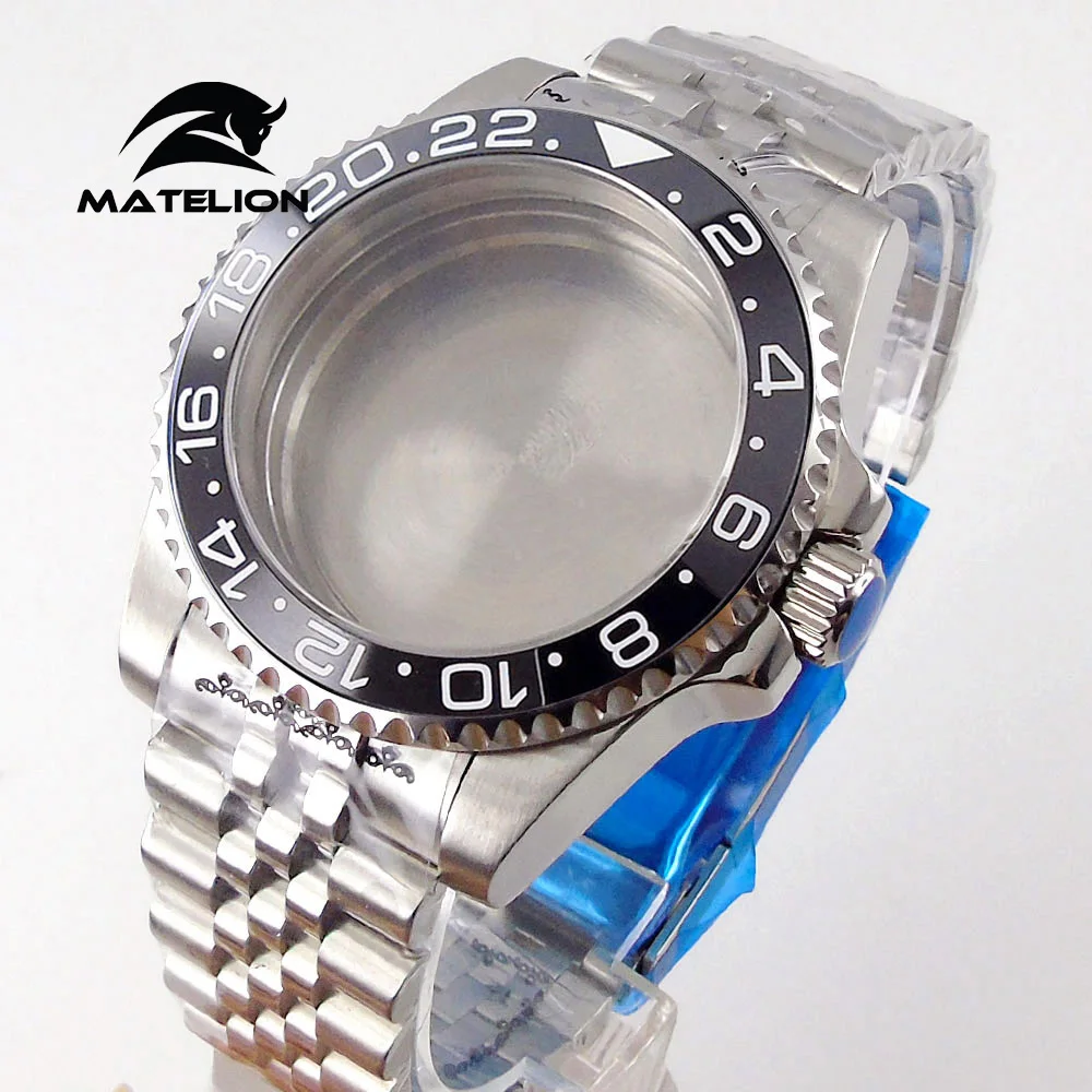 Matelion 200M Diving Case 40mm Fit NH35 NH36 NH34 GMT ETA 2824 PT5000 Watch Case Jubilee Bracelet Sapphire Glass Slide Buckle image 3