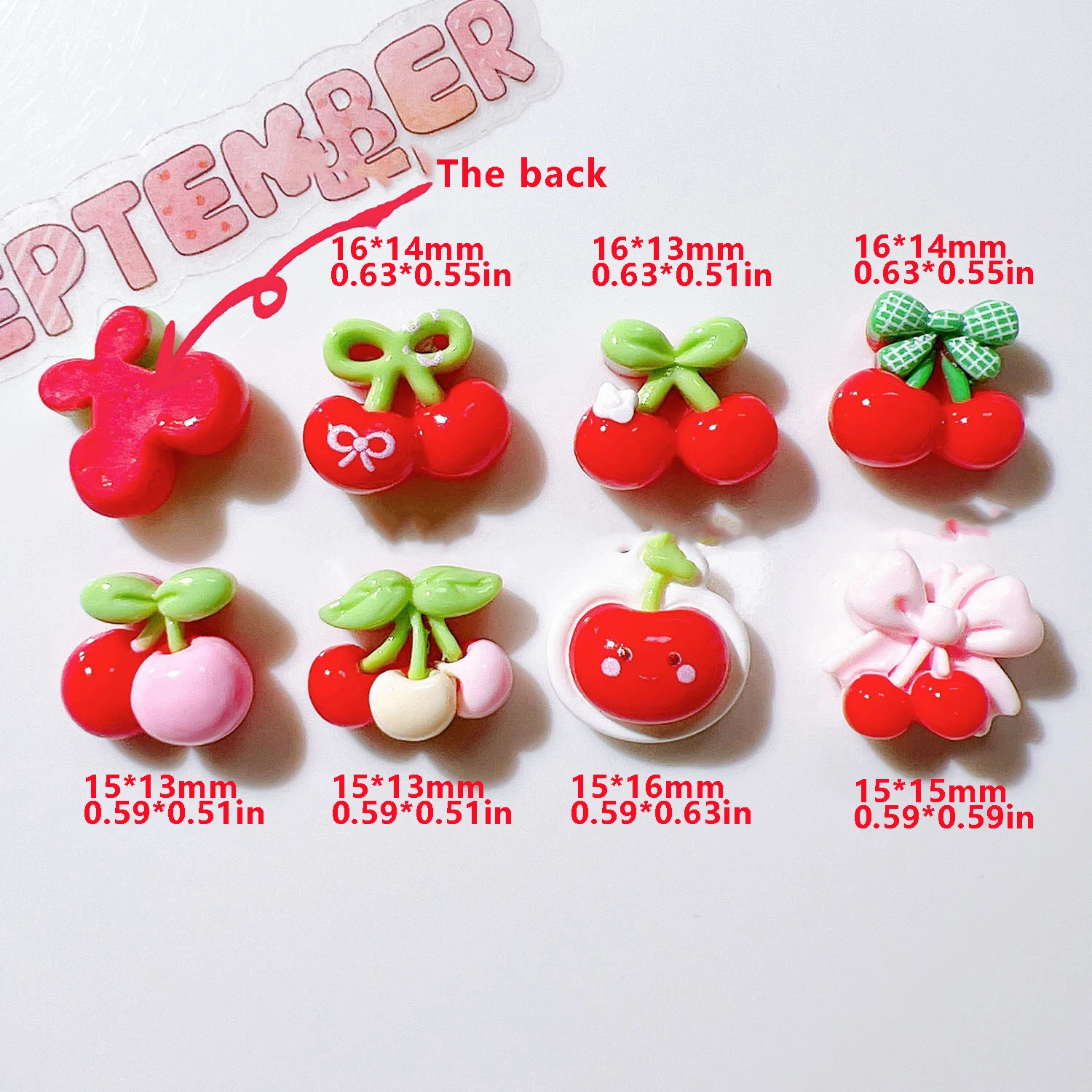 14Pcs, Cherry, DIY, Fridge Decorative Sticker. Accessories, Frame Decorations, Wall Decorations, Scrapbooks