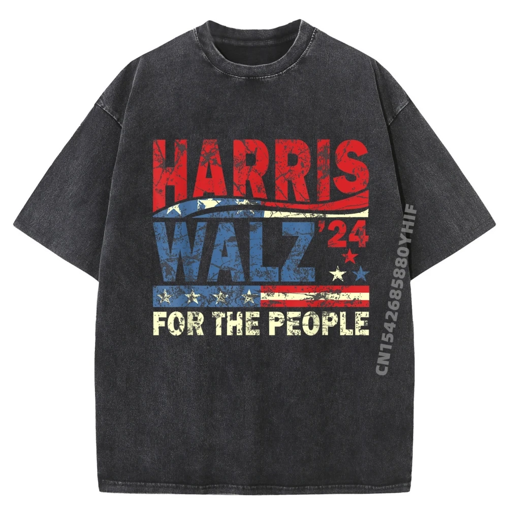 

Mens Printed Tshirt Harris Waltz For The People Retro Graphic T-shirts Women Men's Tops Tees Fashion Washed Clothes
