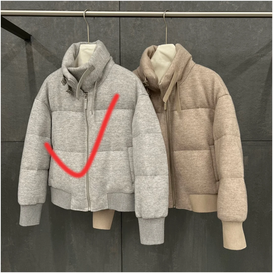 2026 Winter New High-Quality Fashionable Women's Cardigan Wool Retro Style Classic Goose Down Jacket