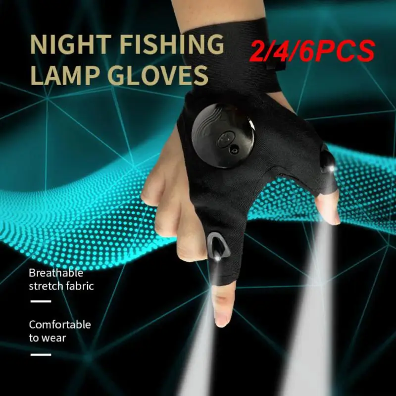 2/4/6PCS Lighting Finger Sleeve Portable High Brightness 36 * 13cm Vehicle Repair 30g Running Night Outdoor Gear Cycling Gloves