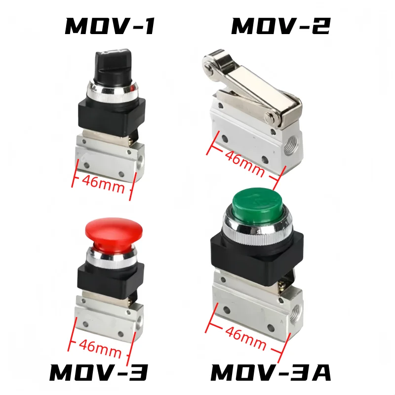 1pcs Pneumatic Mechanical Valve MOV-1 MOV-2 MOV-3 Manual Valve Air Switch Control Valve Quick Push Button