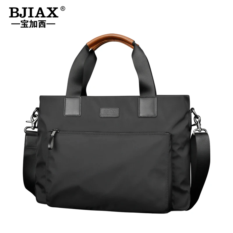 BJIAX New Men Bag Horizontal Business Casual Handbag Nylon Oxford Cloth Canvas Bag Crossbody Bag Briefcase