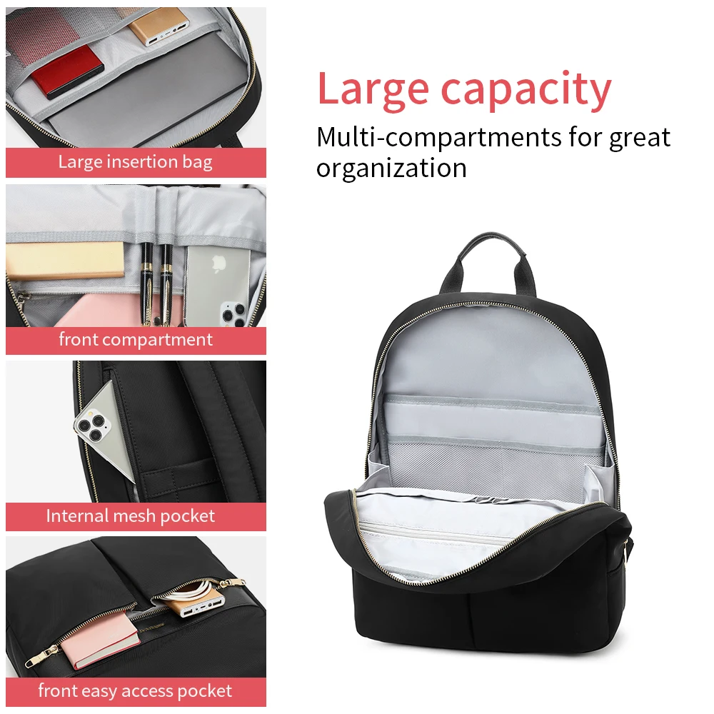 High Quality Multifunctional Travel Waterproof Business Black Laptop Backpack Wholesale College School Women Laptop Backpack