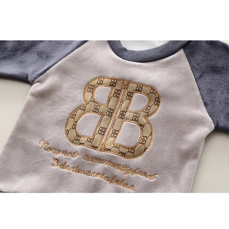 Baby Boys Clothing Set Autumn Winter Plus Velvet Thick Warm 3Pcs Outfits Letter Print Boys Sport Tracksuit For 1-4Y Casual Suit