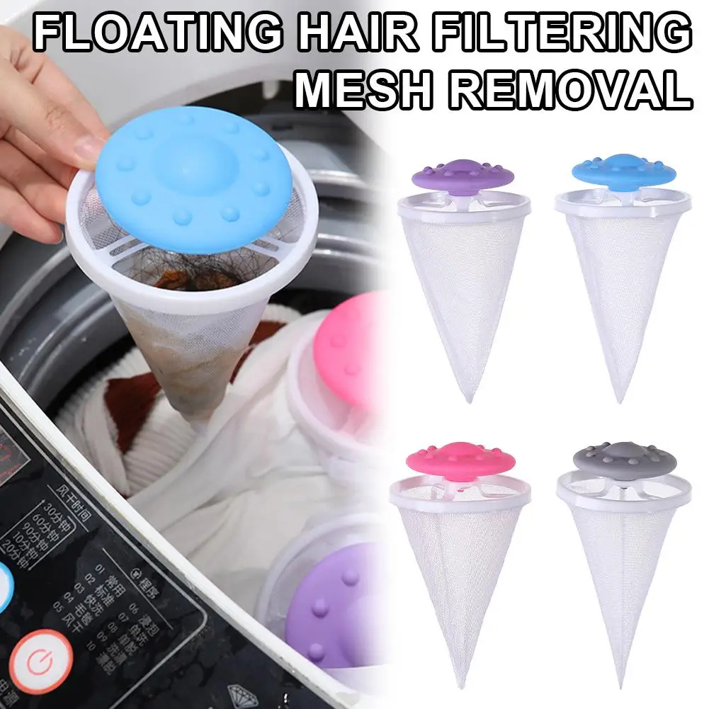 3Pcs Floating Hair Filtering Mesh Bag Washing Machine Lint Catcher Pet Fur Remover Laundry Cleaning Pouch Washer Hair Catcher