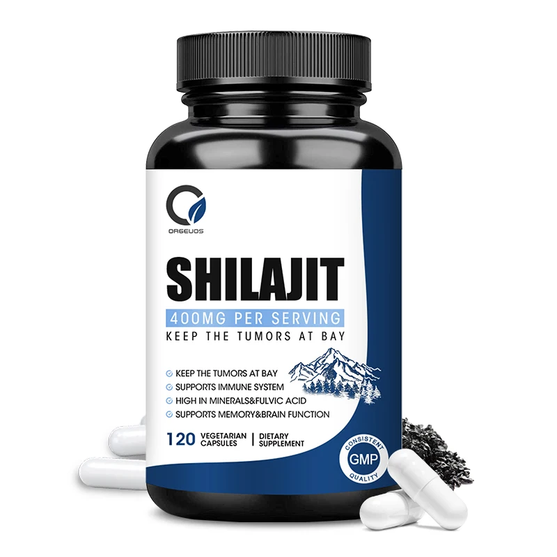 Shilajit Capsules, Endurance, Vitality, Brain Support, with Natural Fulvic Acid, 120 Capsules Dietary Supplement