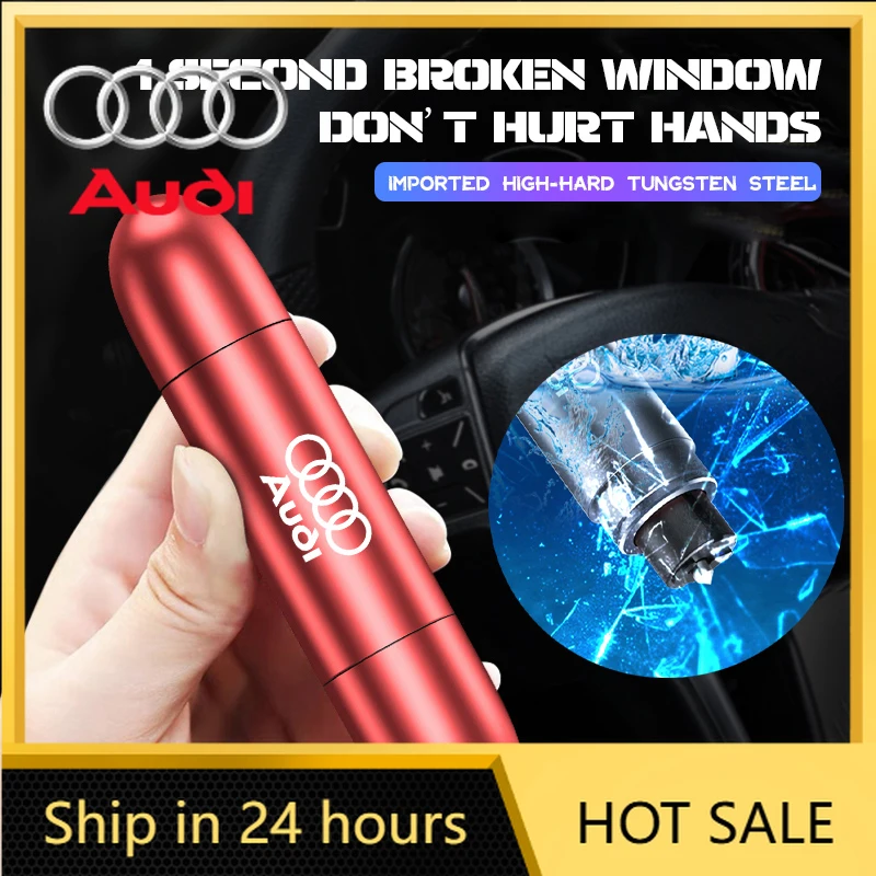 

Новинка 2026: Наклейка на автомобиль с логотипом Audi, аварийный молоток для разбивания стекла, резак для ремня безопасности, спасательный инструмент для экстренного выхода из автомобиля