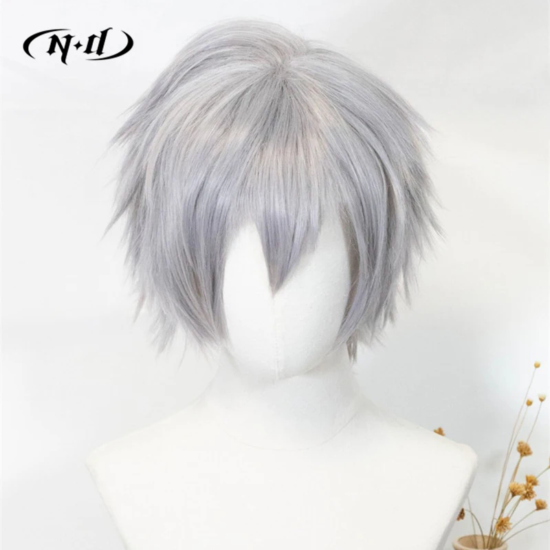 ND Kaworu Nagisa Cosplay Wigs Hairpiece EVA Anime Cosplay Hair Wigs for Comic Con Coser Costume Party Heat Resistant Synthetic