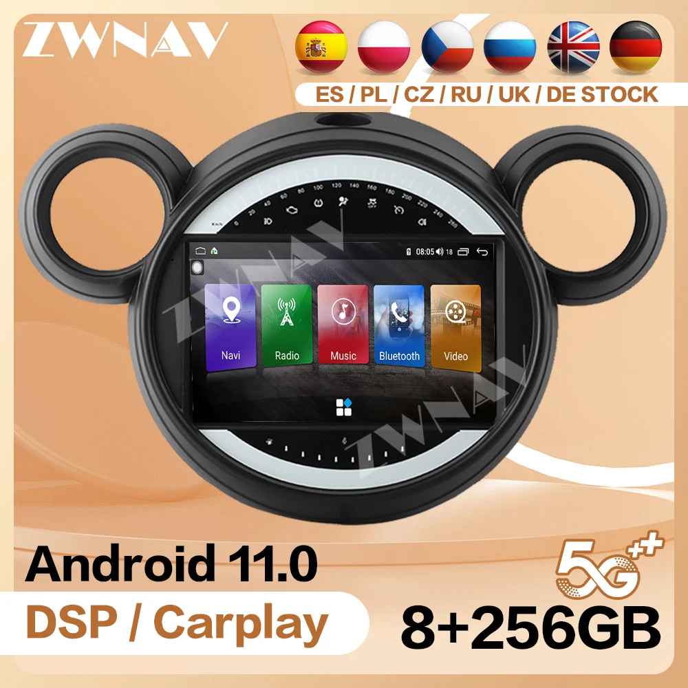 Android 13 Carplay видео GPS для BMW MiNi 2007 2008 2009-2015 радио Bluetooth автомобильный мультимедийный центральный автоэкран стерео