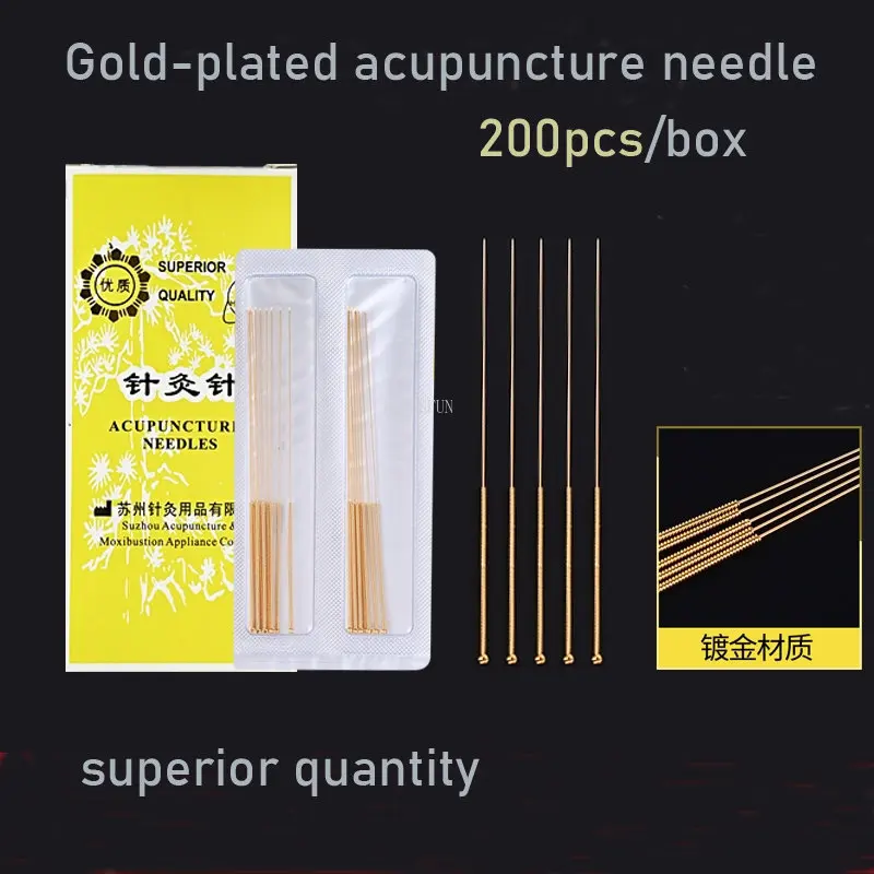 Full Gold-plated Acupuncture Needles Reusable Chinese Medicine Gold Needle Low Allergic Sterile Beauty Needle Non-disposable