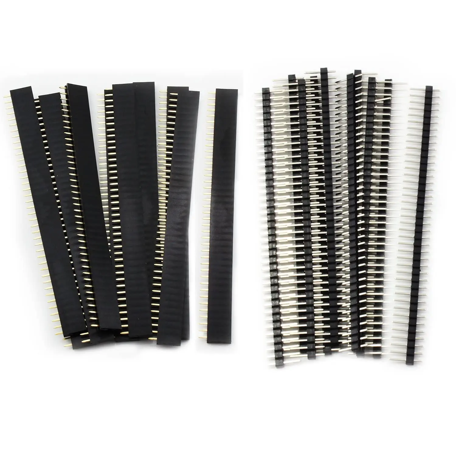 20/40 Stück Pin-Steckverbinder, 2,54 mm 40-Pin Stecker und Buchse, trennbare PCB-Platinenverbinder, einreihige Pin-Steckverbinder
