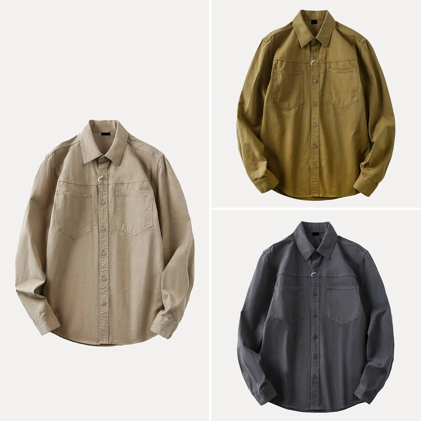 

Men's Fashionable Personality Long Sleeve Shirt 2026 Spring Commute Simple Style Diverse Matching Casual Loose Fit