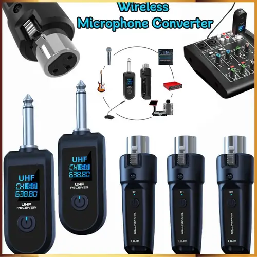 Convertidor inalámbrico de micrófono profesional, transmisor receptor XLR para micrófono dinámico/condensador, mezclador de Audio de guitarra, sistema PA