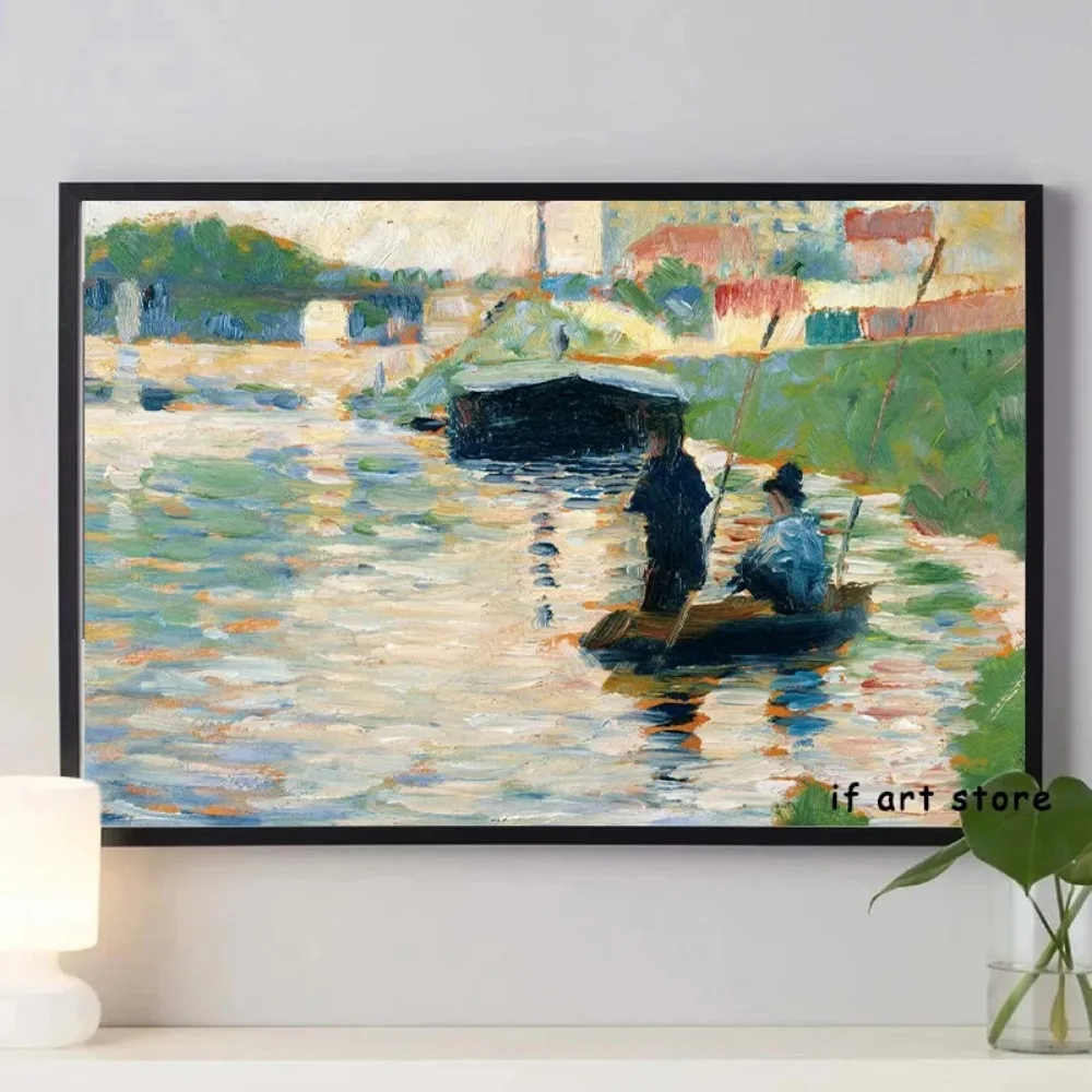 Georges Seurat Famous Painter Artwork Posters A Sunday Afternoon Poster Canvas Painting Print Wall Art Picture for Room Decor