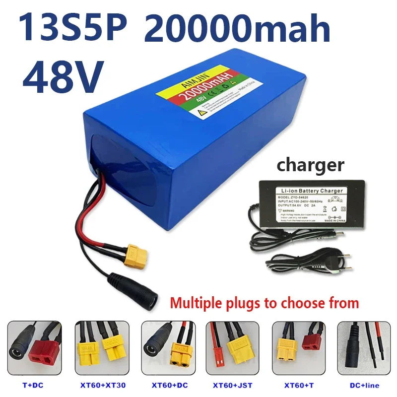 13S5P 48V 200Ah lithium battery pack for electric vehicles, suitable for 250-1000w electric scooters and mountain bikes