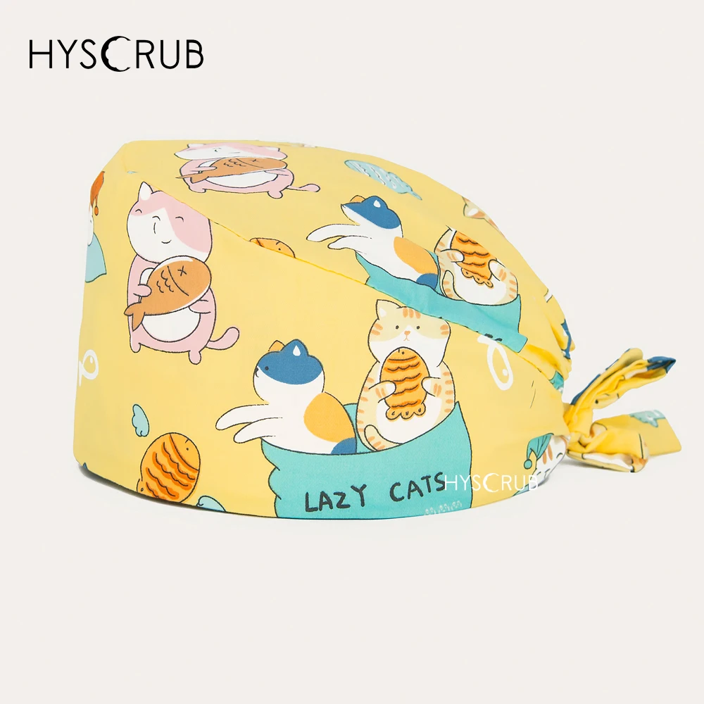 Women's Cotton Scrub Cap Pet Veterinary Dentist Working Hat Dust Proof Beautician Chef Cooking Scrub Cap