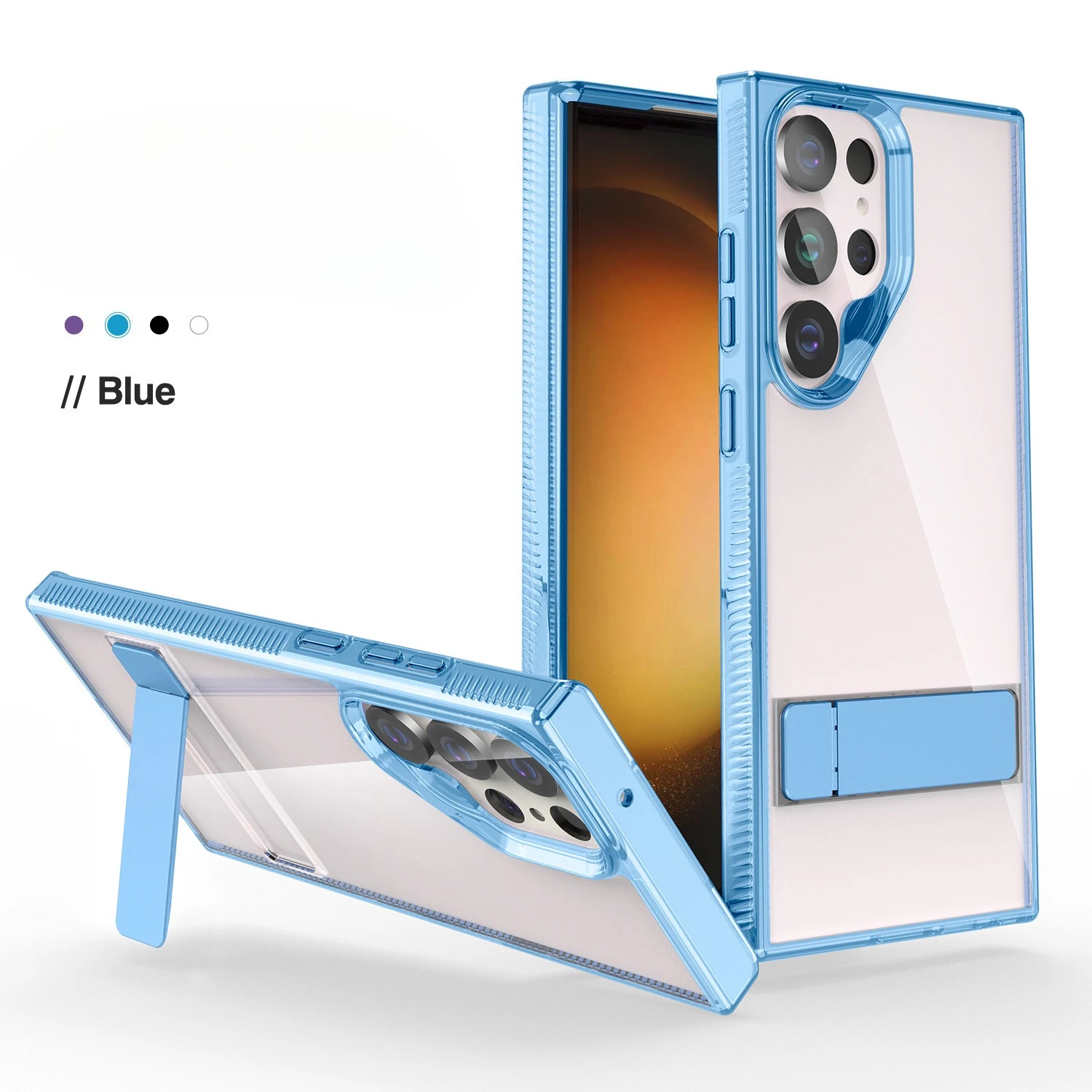 For Samsung Clear Cover/ Clear Standing Cover for Galaxy S25 S24 S23 Clear Fold-Out Stand Protective Case Transparent