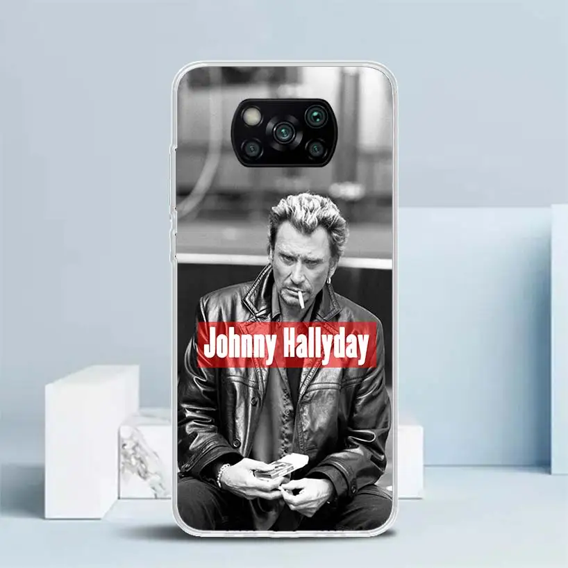 Johnny Hallyday Music Soft Cover for Xiaomi Poco X5 Pro X4 Gt X3 Nfc M5S Print Phone Case M4 M3 M2 F3 F2 F1 Mi Note 10 Lite Coqu