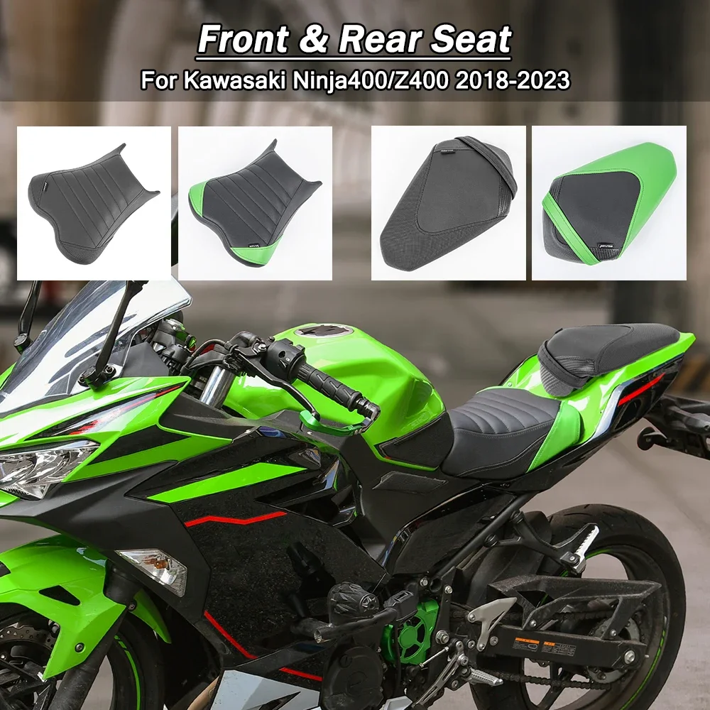 

Motorcycle Front Rear Passenger Pad Seat Cover For Kawasaki Ninja400 Z400 2018 2019 2020 2021 2022 2023 Driver Seat Cushion