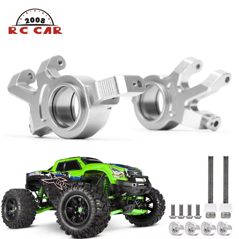 1:5 2Pcs Aluminum 7737 Alloy Front Steering Blocks Upgrade Parts for RC Car Traxxas 1/5 X-Maxx XMaxx 6S 77076-4 8S 77086-4