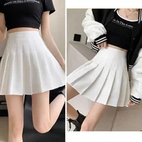 Spring Summer Lady Solid Color Slim Fit Mini Skirts Female Comfortable Elastic Zipper Skirts Girls High Waisted JK A-line Skirts 4