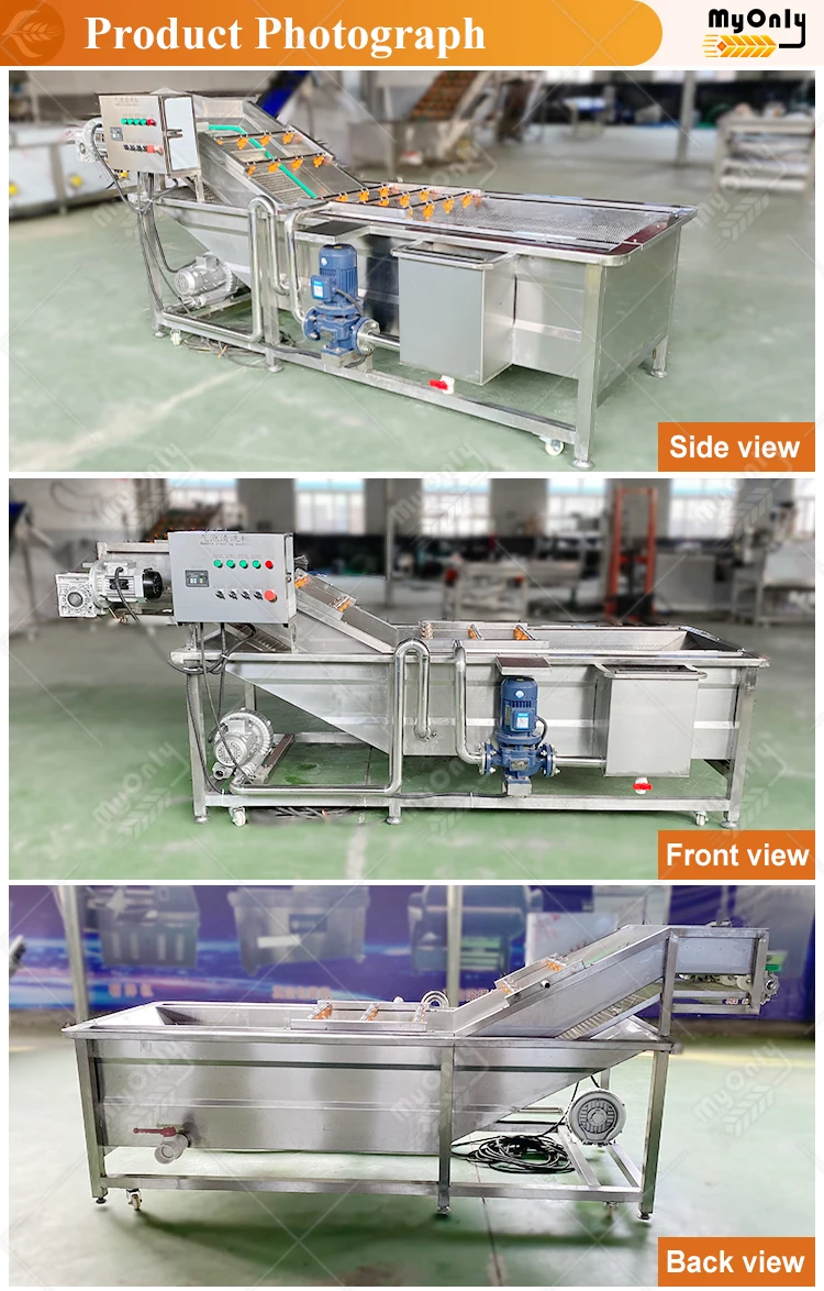 Industrial Automatic Food Processor Fruit Vegetable Bubble Washer Ginger Cassava Washing Machine