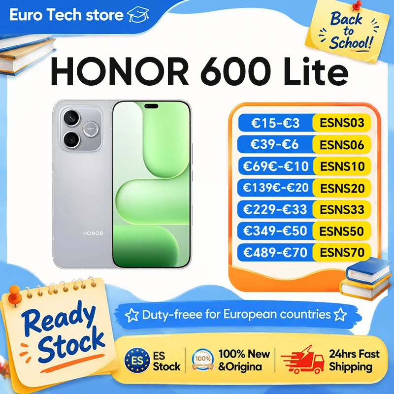 HONOR 600 Lite 5G, Teléfono Inteligente de 6.6 Pulgadas, Versión para la UE, MediaTek Dimensity 7100 Elite, Pantalla… — oferta en AliExpress