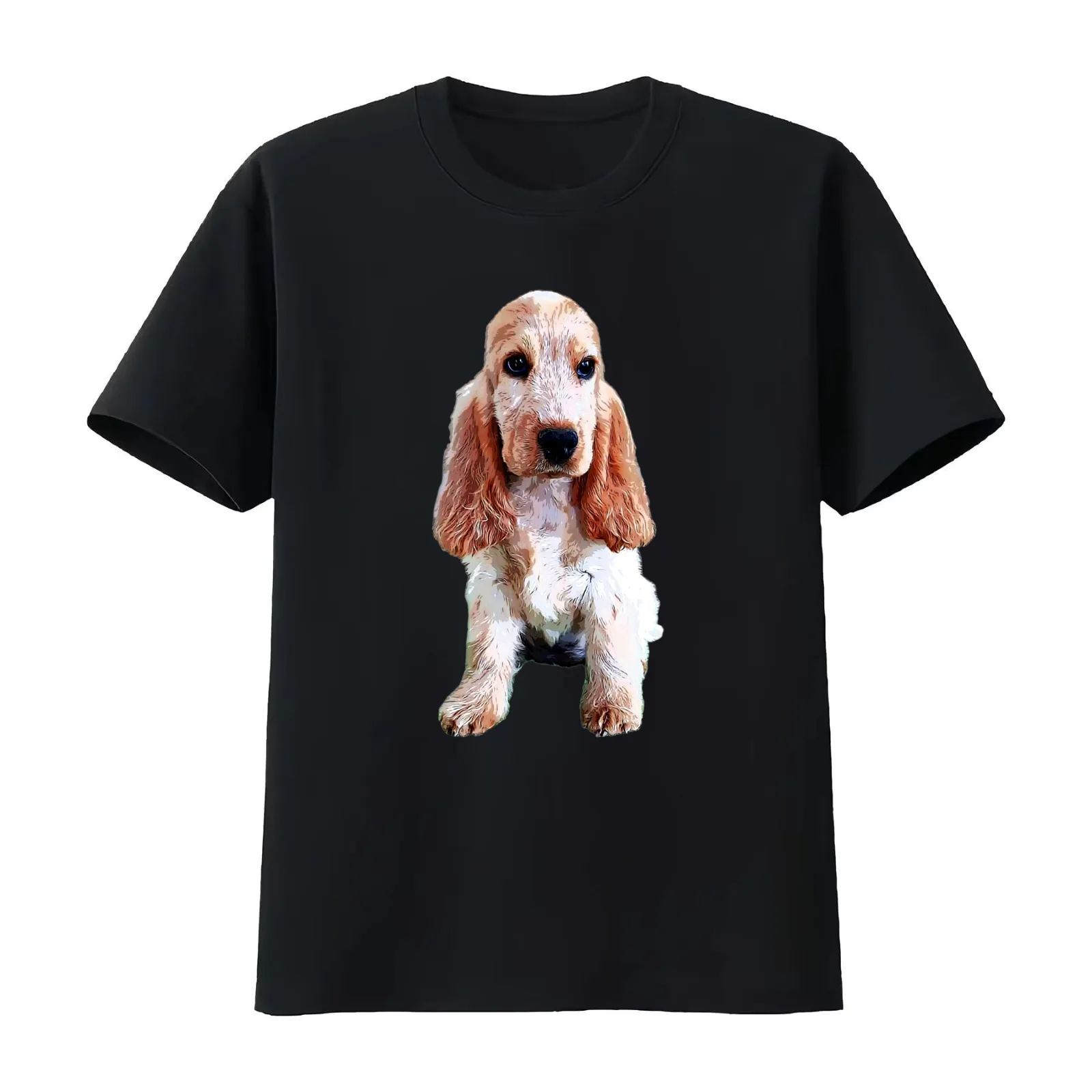 Cocker Spaniel Orange Roan Puppy English Cocker T-Shirt Summer Casual Cotton Tee Oversized Streetwear Tops Unisex Men Women