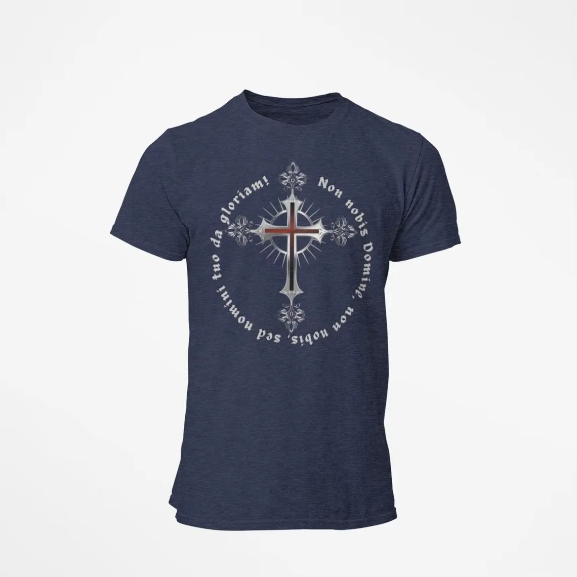 Knights Templar Cross and Creeds Rare Religious Christian Crusader T-Shirt 100% Cotton O-Neck Short Sleeve Casual Mens T-shirt