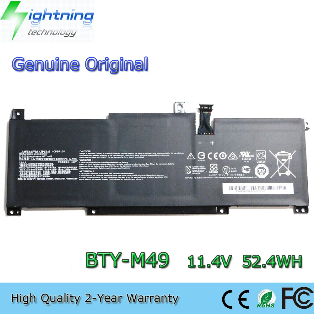 Bateria Genuína do Portátil para Msi 14 Moderno Bty-m49 14.4 v 54.4 wh B10mw B4mw B11sb A10rb Original Novo
