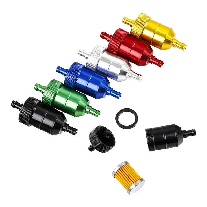 6 Color 8mm Petrol Gas Fuel Filter Cleaner For Motorcycle Pit Dirt Bike ATV Quad Inline Oil Gas Fuel Filter