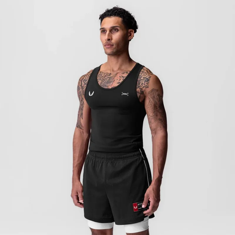 Men's Compression Stringer Tank Top Quick Dry Sleeveless Gym Vest Bodybuilding Workout Fitness Casual Muscle Sport Singlet