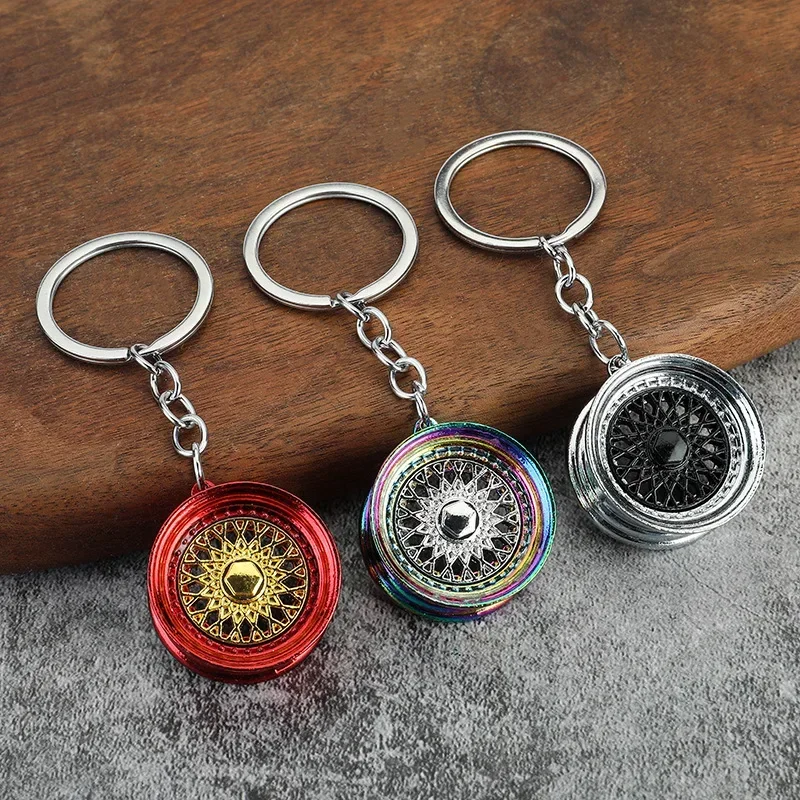 Creative Gear Head Keychain Speed Gearbox Keyring for Car Key Turbo Hub Brake Disc Pendant Shock Absorber Keys Holder Chain Ring