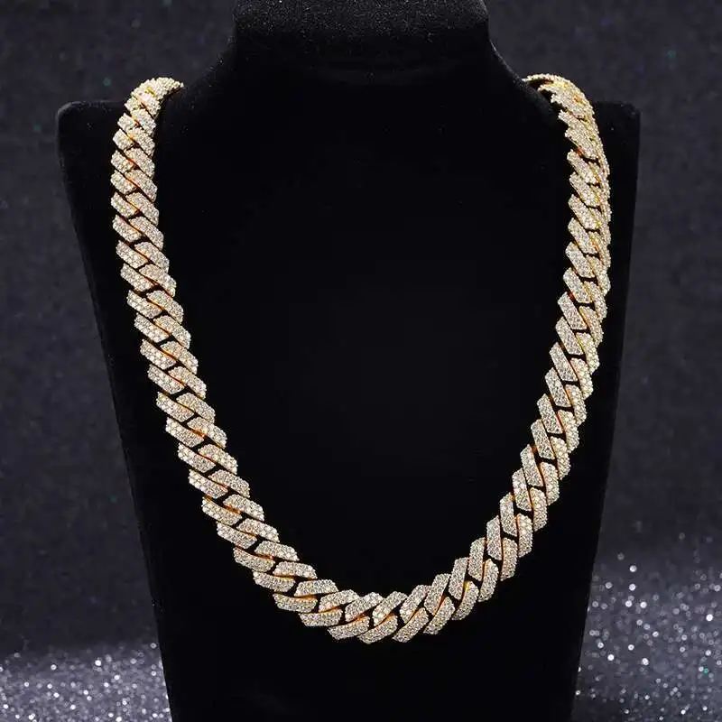 

Style Moissanite Chain S925 Sterling Silver Hiphop Style Cuban Link Chain Necklace for Men