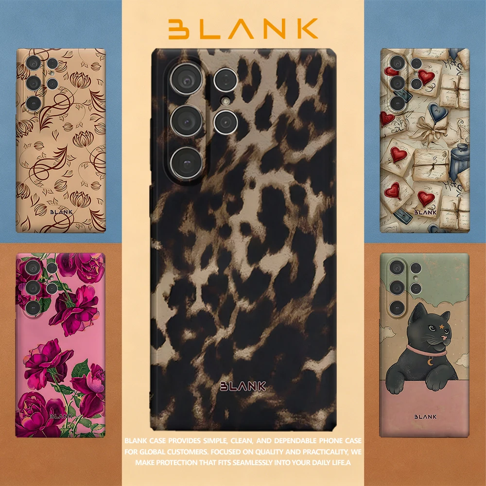 Vintage Leopard For Samsung Galaxy S26 S25 S24 A56 A36 Phone Case Protection Cover for Women Girl Blank