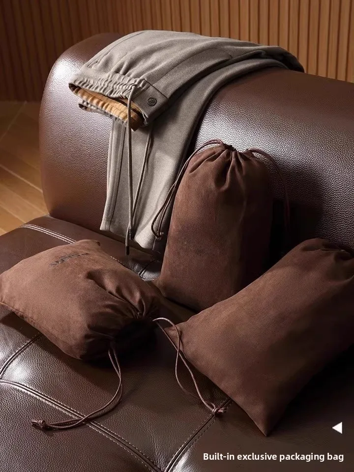 

Итальянские люксовые осенне-зимние прямые вязаные шерстяные брюки для улицы, повседневные, в стиле унисекс, классические, из ацетатного трикотажа