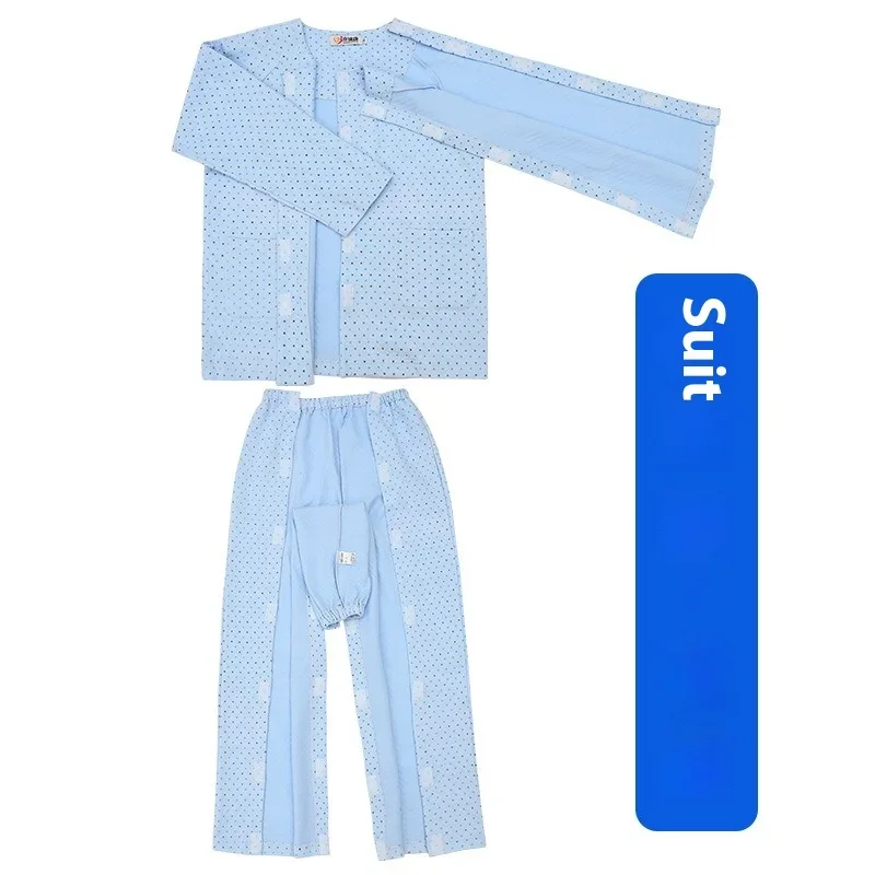 Hospital Clothes Nursing Pants Paralysis Bed Fracture Elderly Clothes Autumn Winter Men Full-open Lounge Wear Pajamas Cotton