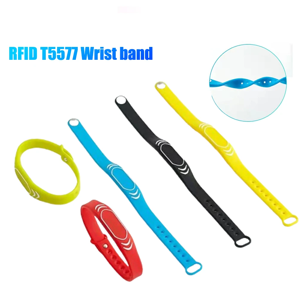 3/5pcs Rfid Smart Chip Bracelet T5577 Rewritable Wristband Compatible With Hid 125khz Badge Copy Id Token Clone Write