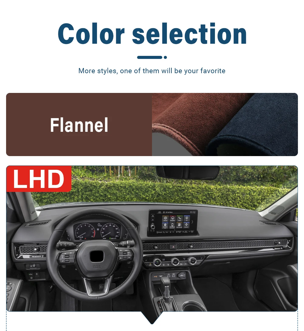 Für Honda Civic 11. Generation 2021 2022 2023 2024 2025 2026 Auto Armaturenbrettmatte Sonnenschutz Rutschfeste Abdeckung Zubehör – Detail 3